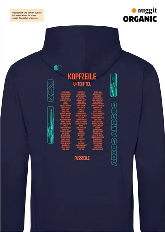 Rückseite des Abipulli-Designs Abios Amigos