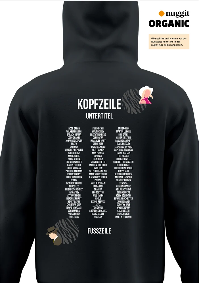Rückseite des Abipulli-Designs barbie