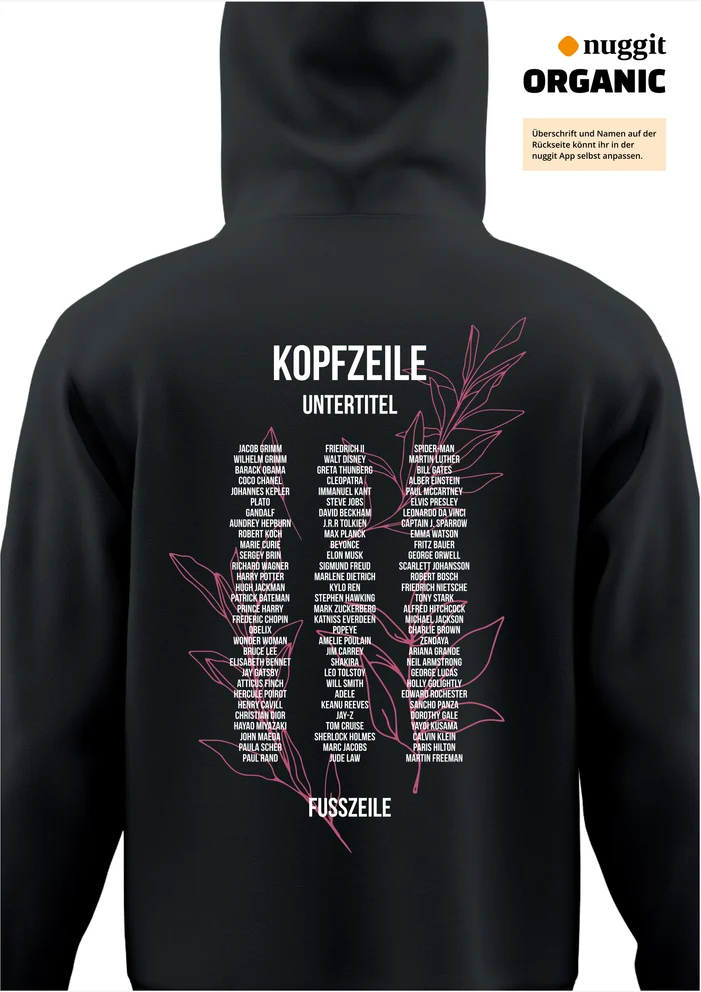 Rückseite des Abipulli-Designs barbie