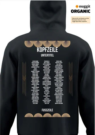 Rückseite des Abipulli-Designs Die Goldenen 20er