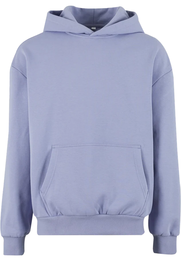 Fliederfarbener Premium Oversized Hoodie mit Bauchtasche